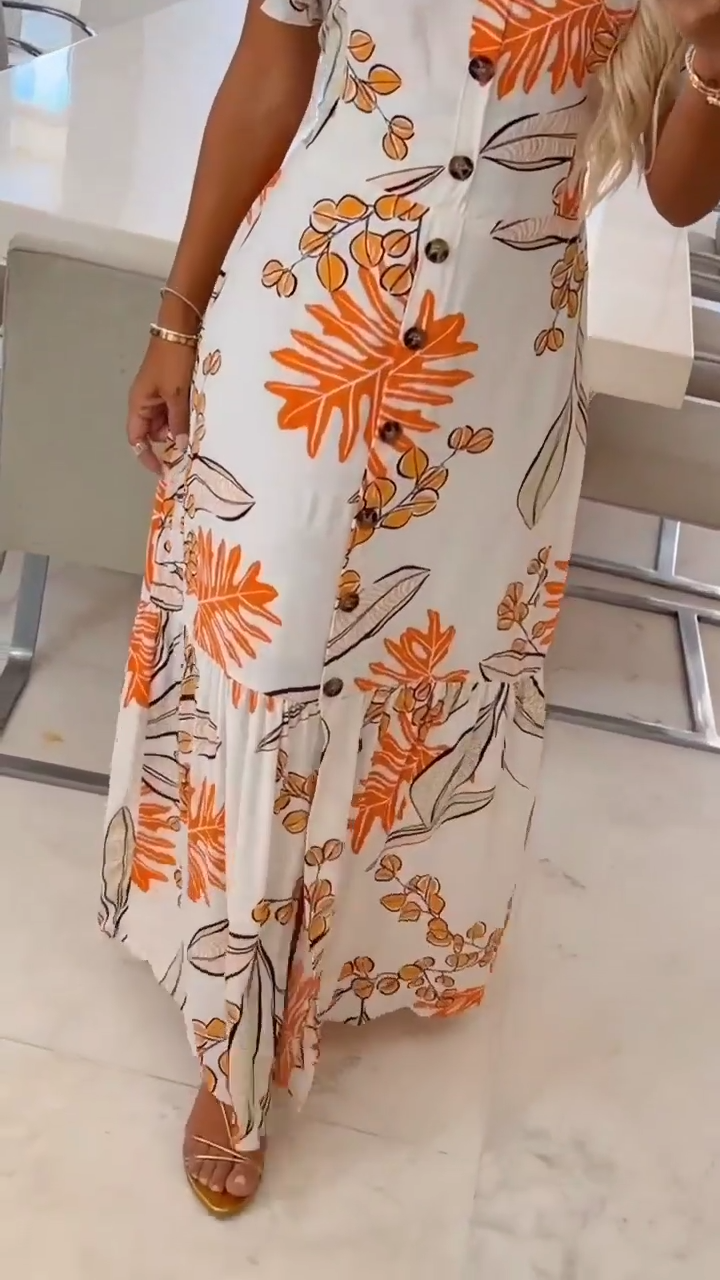 Vestido "Tropic Coral Maxi"