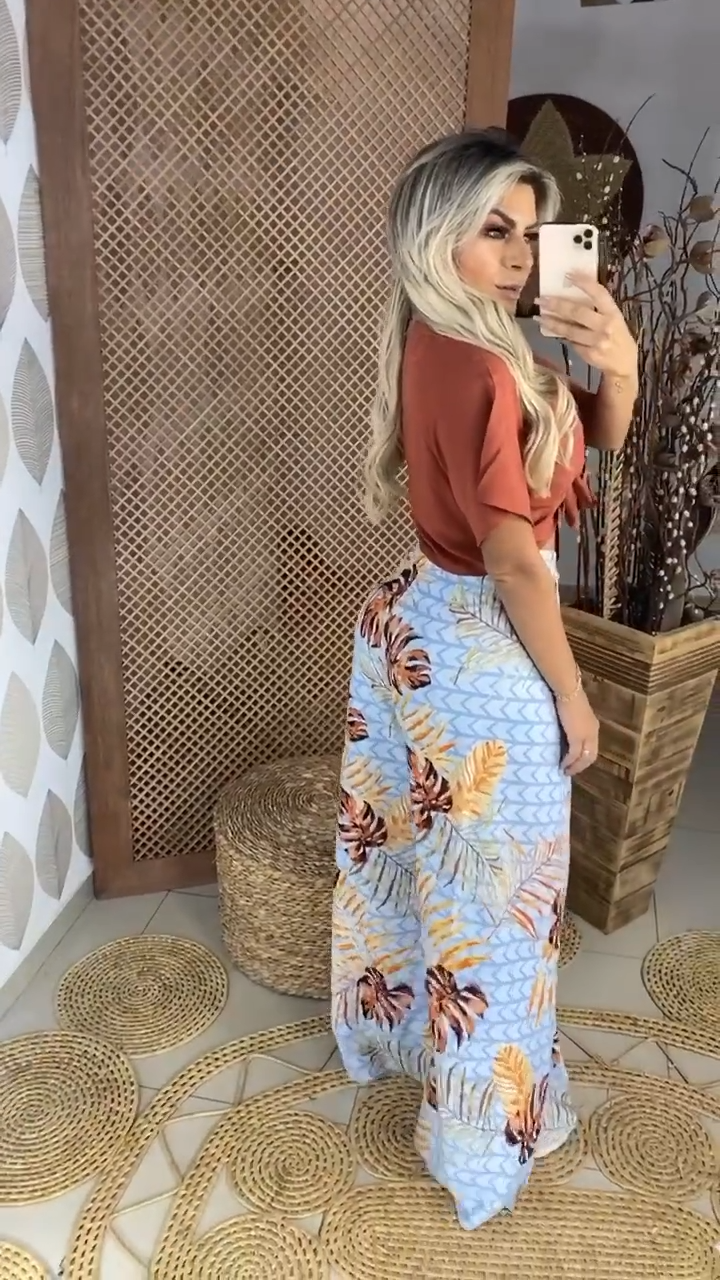 Pantalón Palazzo Tropical Oasis