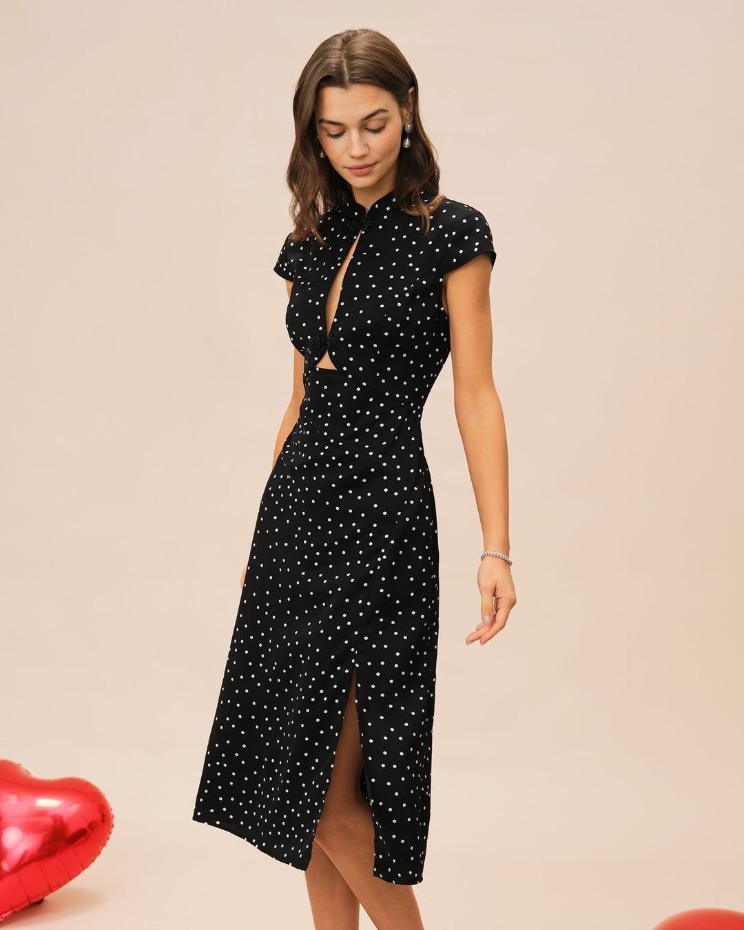 Women's Woven Polyester Midi Dress Dresses - RIHOAS