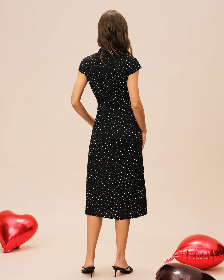 Women's Woven Polyester Midi Dress Dresses - RIHOAS