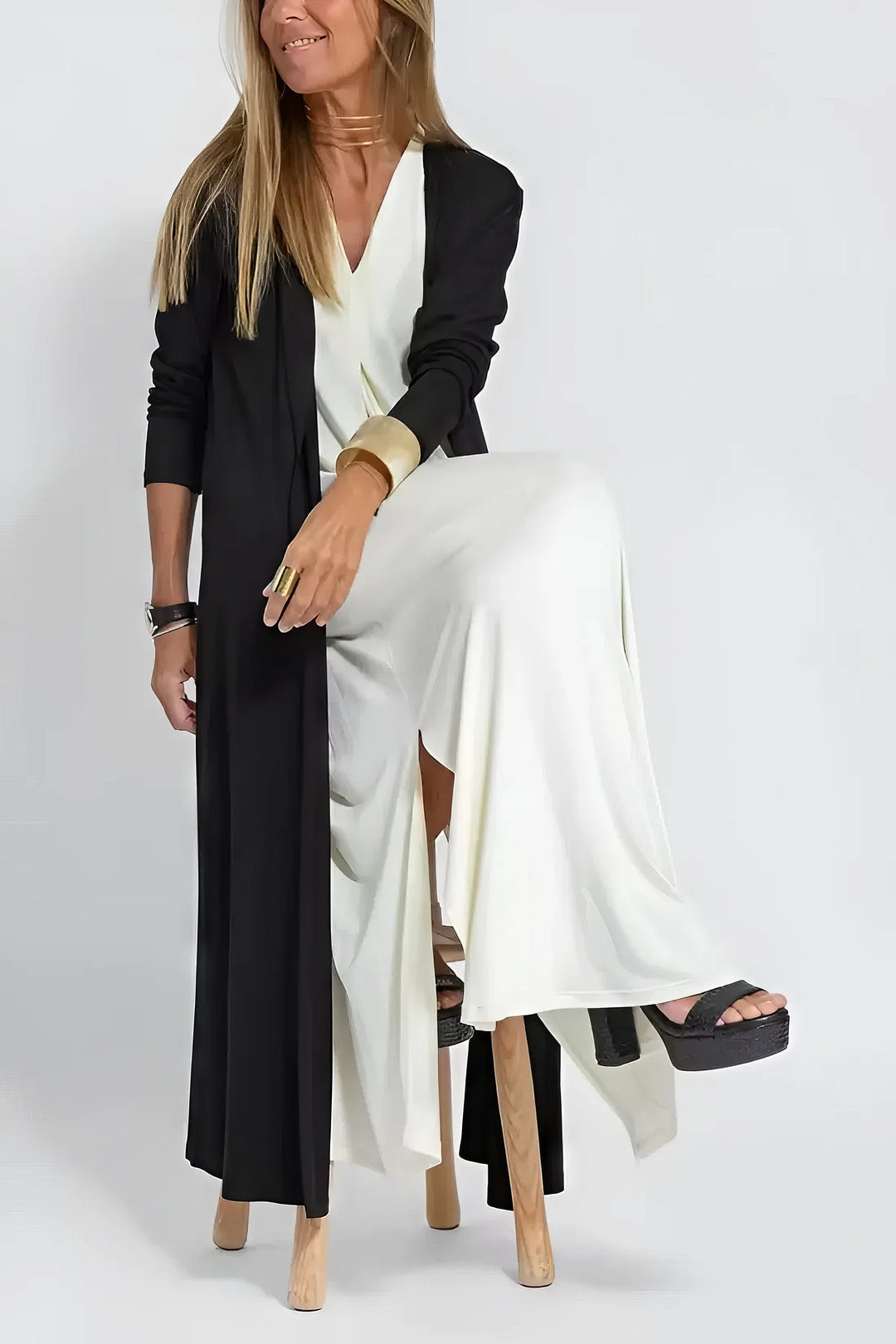 Vestido largo elegante + cárdigan a juego DE REGALO - TU ESENCIA