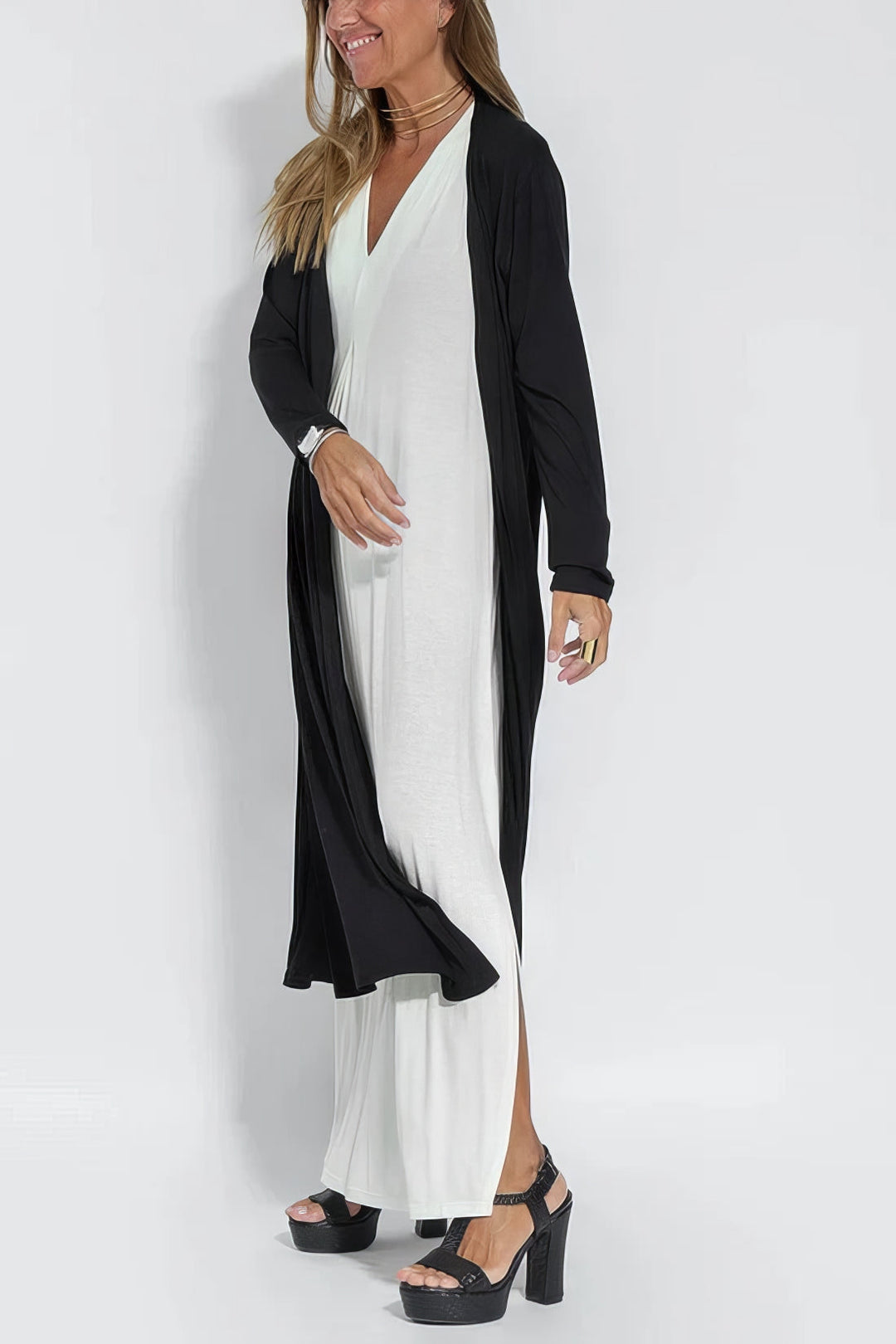 Vestido largo elegante + cárdigan a juego DE REGALO - TU ESENCIA