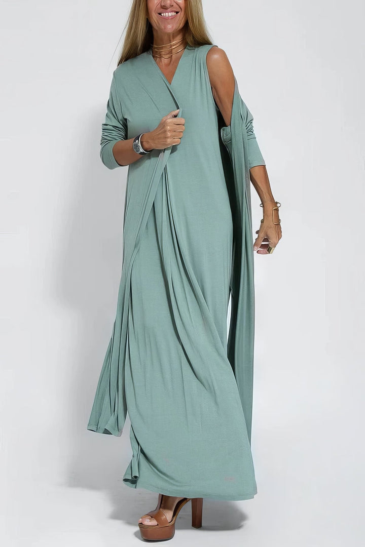 Vestido largo elegante + cárdigan a juego DE REGALO - TU ESENCIA